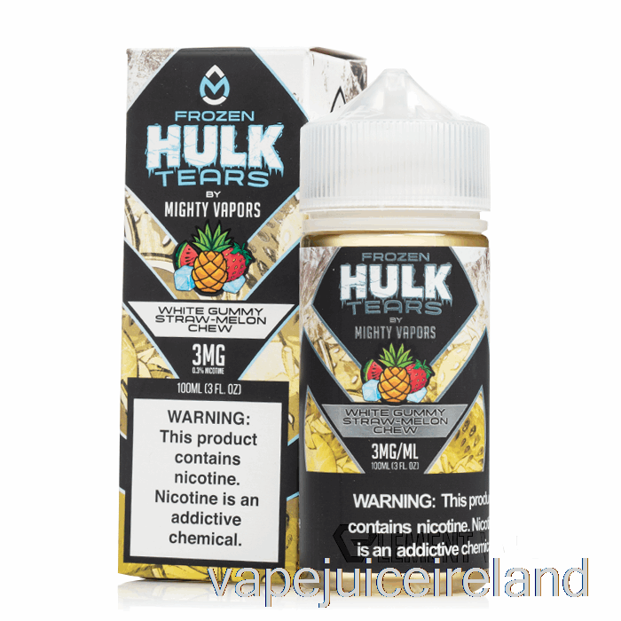 Vape Juice Frozen White Gummy Straw Melon Chew - Hulk Tears - 100mL 6mg